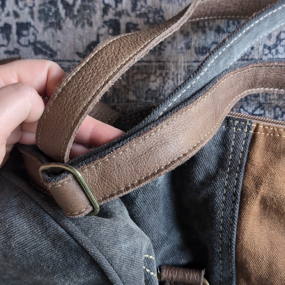 Myra Bag Multicolor Canvas & Leather Tote W/ Side Pockets - Picture 6 of 6